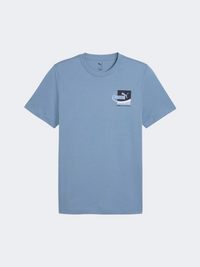 Puma Graphic Small Box Men Lifestyle T-Shirt Cool Blue