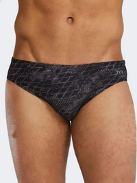 Tyr All Over Elite Briefs Etch Men Swim Tight Black/Steel