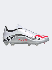 Adidas F50 Messi League Firm/Multi-Ground Cleats Unisex Football Shoes White/Red/Silver
