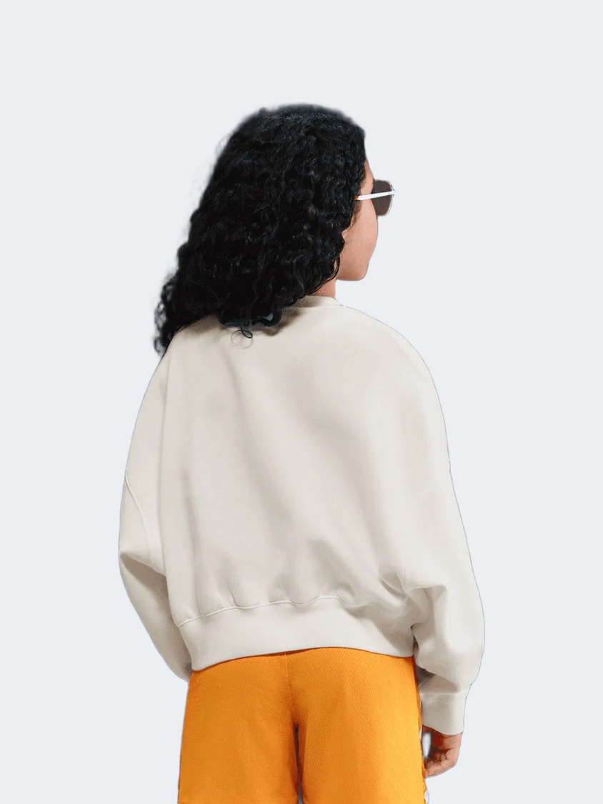 Nike Sportswear Trend Fleece Girls Lifestyle Long Sleeve Sail/Metallic Gold