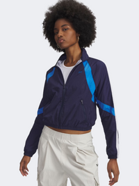 Under Armour Icon Crinkle Women Lifestyle Jacket Navy/White/Blue