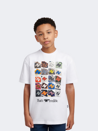 New Balance Icons Graphic Kids-Boys Lifestyle T-Shirt Bright White