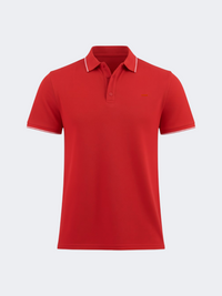 Top Ten Casual Men Lifstyle Polo Striped Neckline Red