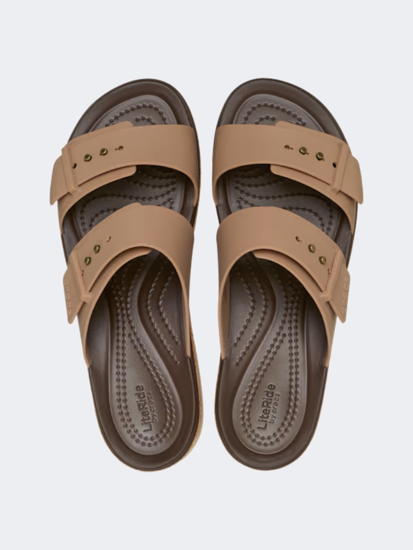 Crocs Brooklyn Cork Buckle Women Lifestyle Slippers Milk Chocolate