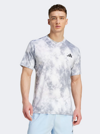 Adidas Train Essentials Seasonal All Over Print Men Training T-Shirt Halo Silver