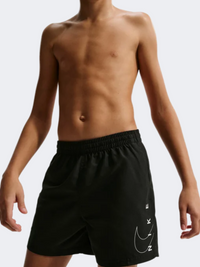 Nike Split Logo Lap Boys Swim Short Black