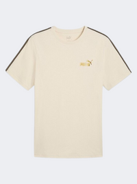 Puma Essential Tape Minimal Men Lifestyle T-Shirt Alpine Snow/Gold