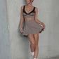 Wiskii High-Waist A-Line Tennis Women Sportswear Skirt Almond Butter