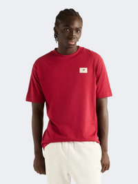New Balance Woven Label Men Lifestyle T-Shirt Podium Red