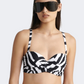 Blu 4U Detachable & Adjustable Straps Zebra Women Beach Bra Black