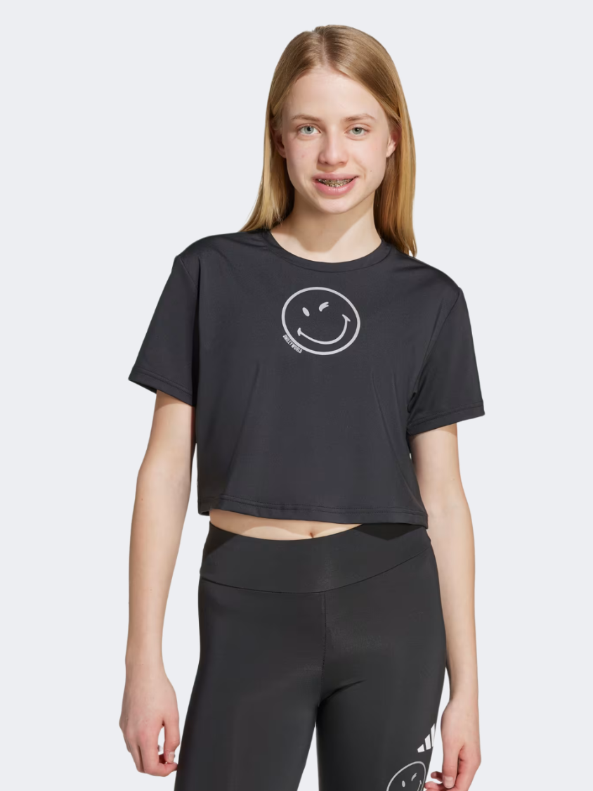 Adidas X Smileyworld Kids-Girls Sportswear T-Shirt Black/White