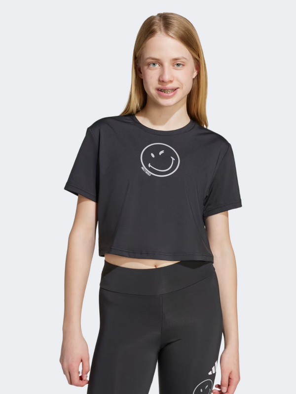 Adidas X Smileyworld Kids-Girls Sportswear T-Shirt Black/White
