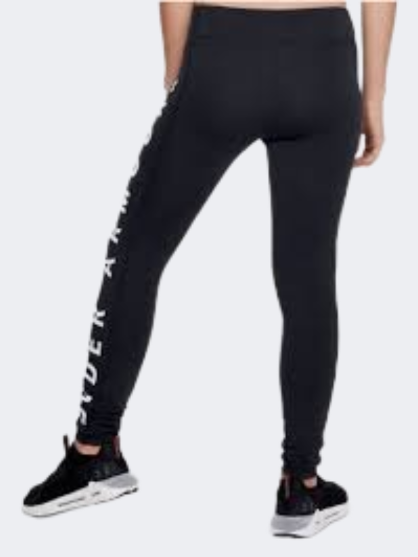 Under Armour Sportstyle Branded Girls Training Tight Black/White