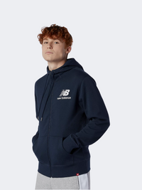 New Balance Essentials Stacked Full Zip Men Lifestyle Hoody Eclipse
