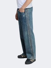 Adidas Firebird Loose Denim Track Kids-Unisex Originals Pant Worn Blue