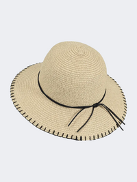 Stamion Floppy Medium With Drawstring Women Beach Hat Natural/Black