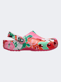 Crocs Classic Woodcut Floral Unisex Lifestyle Slippers Dragon Fruit