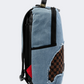 Spray Ground Denim Shark Bite Dlxsv Unisex  Lifestyle Backpack Blue/Brown