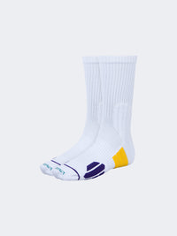 Top Ten Comfortable Unisex Basketball Crew Socks White/Purple