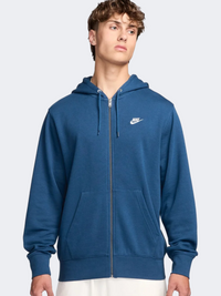 Nike Men Club Full Zip Hoodie Court Blue/White