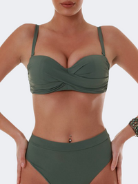 Blue Point Ecup Women Beach Bra Khaki