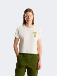 The North Face Flora Embroidered Regular Women Lifestyle T-Shirt White Dune