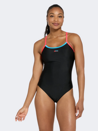 Zoggs Wake Cannon Strikeback Women Swimming Monokini Black/Pink/Blue