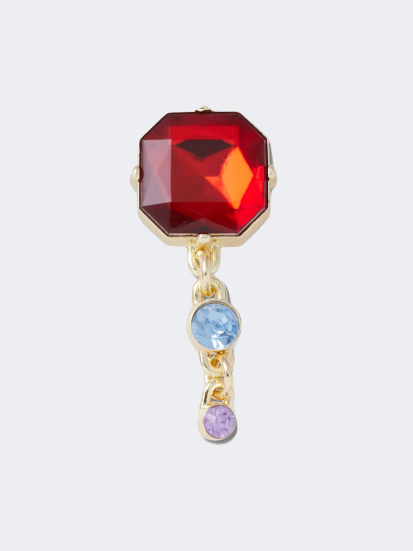 Crocs Red Dangle Gem Unisex Lifestyle Pins Red