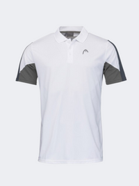 Head Club 22 Tech Men Padel Polo Short Sleeve White/Navy
