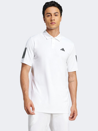 Adidas Club 3 Stripes Men Tennis Polo Short Sleeve White