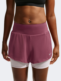 Nike Flow Mesh Df 2 In 1 Women Running Short Pink Smoke/Lilac