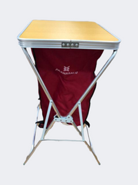 All In Dining Cabinet Unisex Camping Folding Table Silver/Yellow