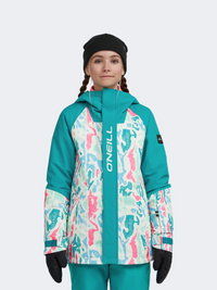 Oneill Play Snow Girls Skiing Jacket White Cluster