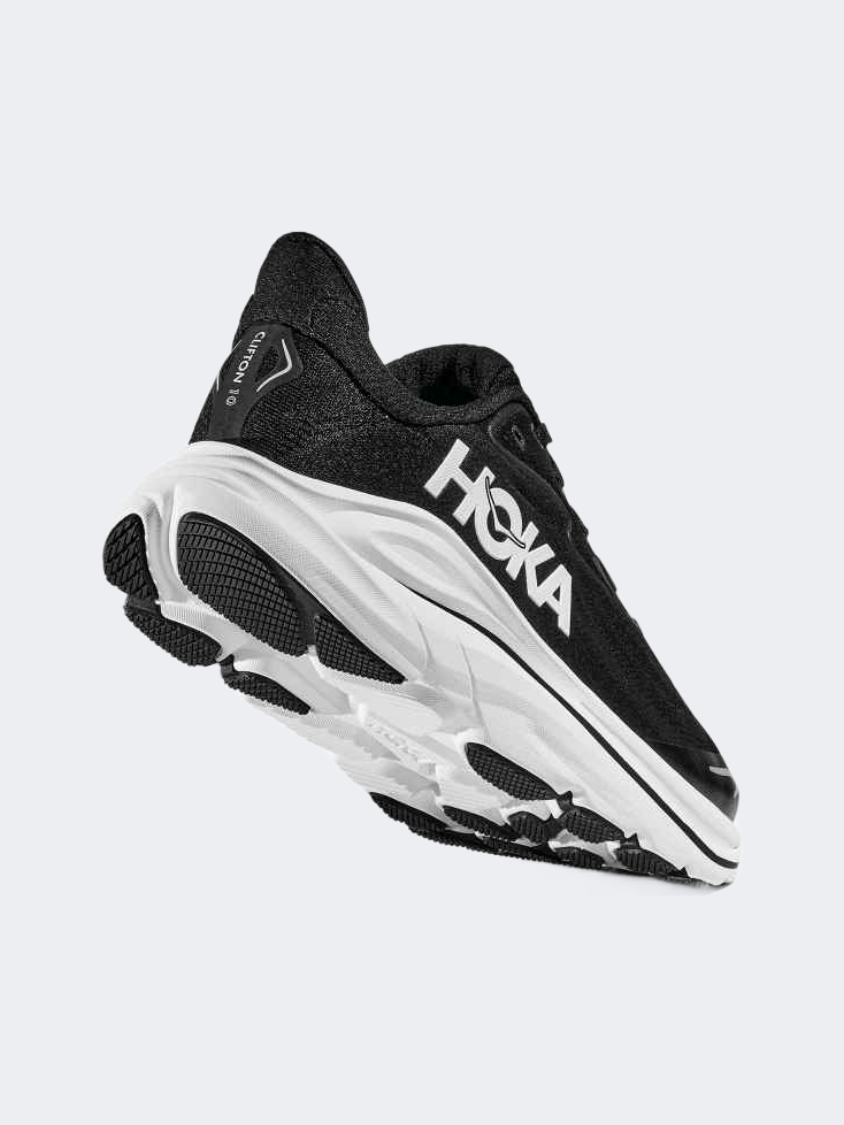 Hoka Clifton 10 Gs-Boys Running Shoes Black/White