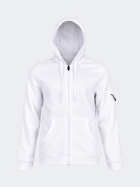 Oil & Gaz Brushed Unisex Lifestyle Printed Full Zip Hooded White