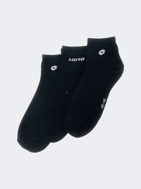Lotto Sport Brilliant Ankle 3 Pack Unisex Lifestyle Sock Black