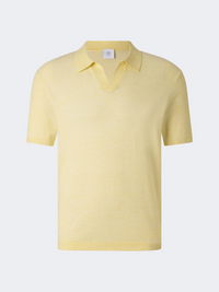 Bogner Lyon Knitted Men Lifestyle Polo Short Sleeve Yellow