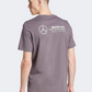 Adidas Mercedes Amg Petronas Formula One Team Premium Men Motor-Sport T-Shirt Grey Strata/Green