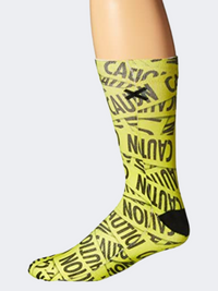 Odd Sox Caution Unisex Lifestyle Sock Yellow