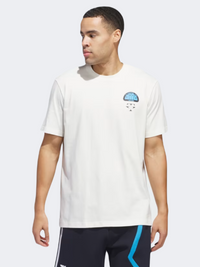 Adidas Trae Fg Men Basketball T-Shirt Off White/Blue