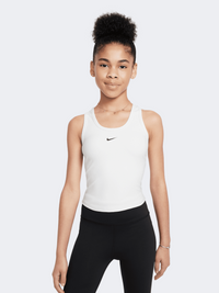 Nike One Fitted Girls Training Tank White/Black