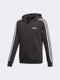 Adidas Yg E 3S Fz Hd Kids-Girls Training Hoody Black/White