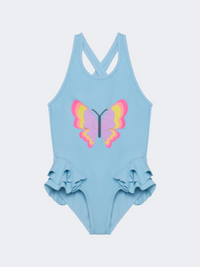 Color Kids Butterfly Application Girl Swim Monokini Cerulean Blue