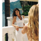 Wiskii Riviera Scallop Halter Women Sportswear Tank Ivory