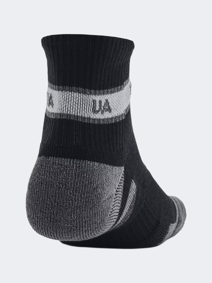 Under Armour Performance Tech 3-Pack Quarter Unisex Training Sock Black