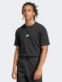 Adidas Essentials Small Logo Men Sportswear T-Shirt Black/White