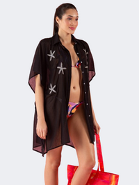 Amelie Fresh Women Beach Shirt Black