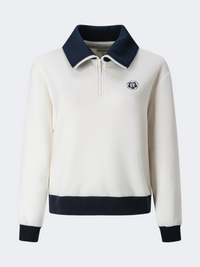 Erke Half Zip Women Lifestyle Sweatshirt Glacier White/Navy