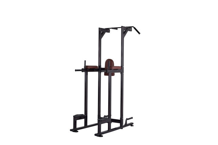 Fitness Factory Chin Dip Vertical Knee Tower Raise Body Building Bench Black/Brown