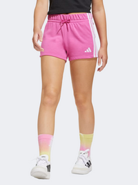 Adidas Essentials 3 Stripes Kids-Girls Sportswear Short Lucid Fuchsia/White